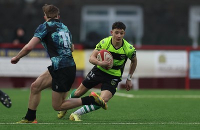 160225  Ospreys U18s v Dragons U18s, WRU Regional Age Grade Semi Final - Noah Morgan of Dragons looks to break