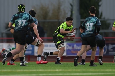 160225  Ospreys U18s v Dragons U18s, WRU Regional Age Grade Semi Final - Sam Morgan of Ospreys charges forward