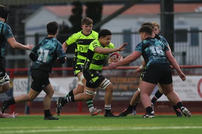 160225  Ospreys U18s v Dragons U18s, WRU Regional Age Grade Semi Final - Sam Morgan of Ospreys charges forward