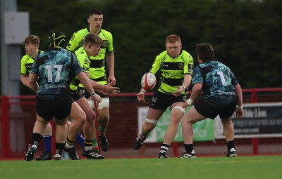 160225  Ospreys U18s v Dragons U18s, WRU Regional Age Grade Semi Final - Luke Daniel of Dragons takes on Logan Heaven-Hearne of Ospreys