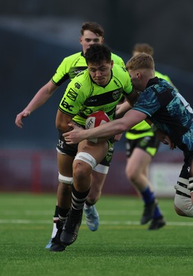 160225  Ospreys U18s v Dragons U18s, WRU Regional Age Grade Semi Final - Elliot Beaven of Dragons charges forward