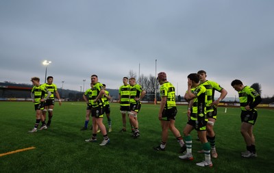 160225  Ospreys U18s v Dragons U18s, WRU Regional Age Grade Semi Final - Dragons players gather together at the end of the match