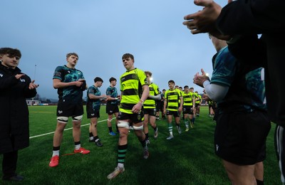 160225  Ospreys U18s v Dragons U18s, WRU Regional Age Grade Semi Final - Dragons players are applauded off by the Ospreys at the end of the match