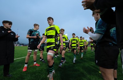 160225  Ospreys U18s v Dragons U18s, WRU Regional Age Grade Semi Final - Dragons players are applauded off by the Ospreys at the end of the match