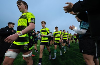 160225  Ospreys U18s v Dragons U18s, WRU Regional Age Grade Semi Final - Dragons players are applauded off by the Ospreys at the end of the match