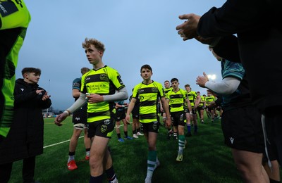 160225  Ospreys U18s v Dragons U18s, WRU Regional Age Grade Semi Final - Dragons players are applauded off by the Ospreys at the end of the match