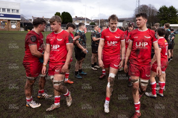 080226 - Ospreys U18 v Scarlets U18, WRU Regional Age Grade Championship - The teams clap each other off the pitch at the end of the match