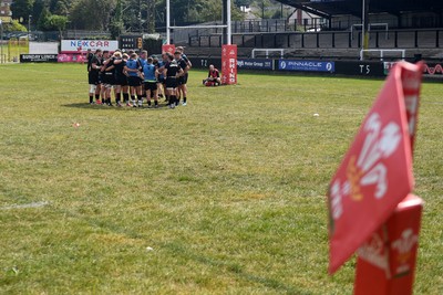 240825 - Ospreys U18s v Cardiff Rugby U18s - Ospreys huddle