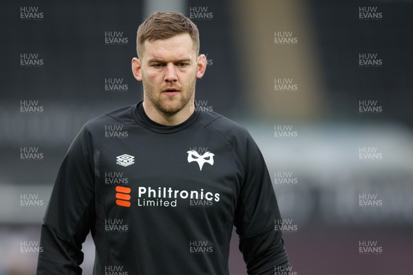 040323 - Ospreys v Benetton - United Rugby Championship - Dan Lydiate of Ospreys warms up ahead of the match