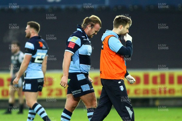 050119 - Ospreys v Cardiff Blues - GuinnessPro14 - Kristian Dacey of Cardiff Blues leaves the field