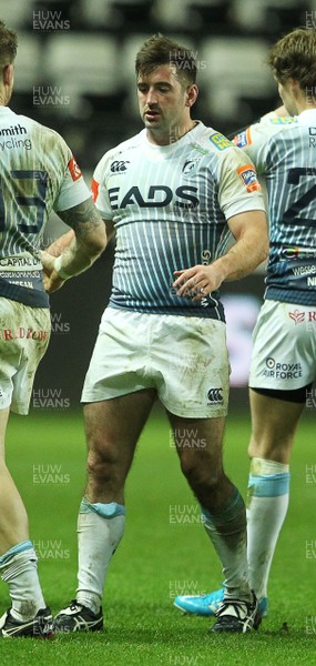 151113 - Ospreys v Cardiff Blues - LV= Cup - Dafydd Hewitt of Cardiff Blues