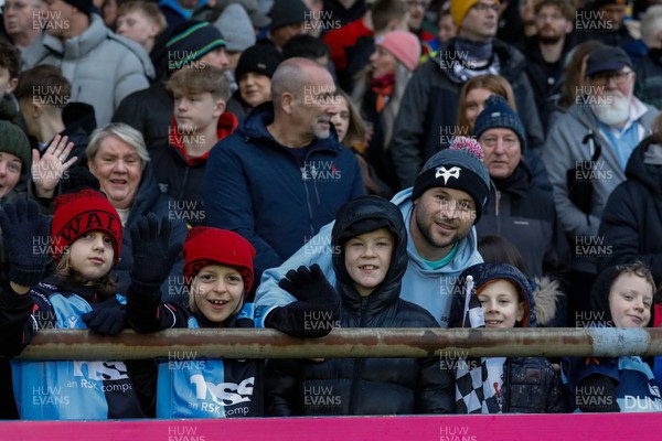 010124 - Ospreys v Cardiff Rugby - United Rugby Championship - Fans at todays game