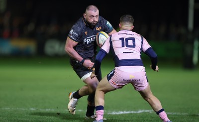 010126 - Ospreys v Cardiff Rugby, United Rugby Championship - Sam Parry of Ospreys takes on Callum Sheedy of Cardiff Rugby