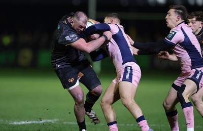010126 - Ospreys v Cardiff Rugby, United Rugby Championship - Sam Parry of Ospreys takes on Callum Sheedy of Cardiff Rugby and Josh Adam of Cardiff Rugby