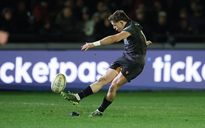 010126 - Ospreys v Cardiff Rugby, United Rugby Championship - Dan Edwards of Ospreys kicks a conversion