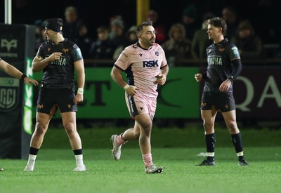 010126 - Ospreys v Cardiff Rugby, United Rugby Championship - Liam Belcher of Cardiff Rugby is shown a yellow card