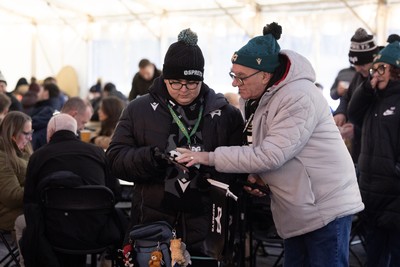 010126 - Ospreys v Cardiff Rugby - United Rugby Championship - Fans in the marquee