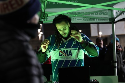 010126 - Ospreys v Cardiff Rugby - United Rugby Championship - Josh Navidi plays a half time DJ set