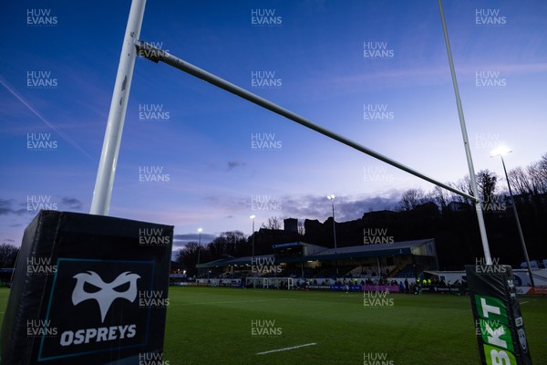 010126 - Ospreys v Cardiff Rugby, United Rugby Championship - A general view of The Brewery Field ahead of the match