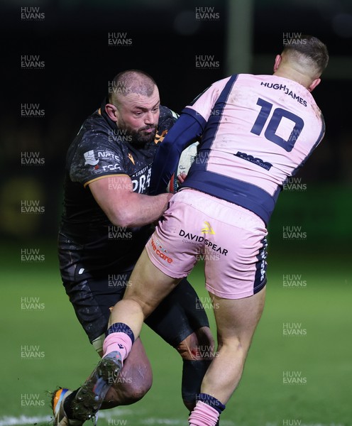 010126 - Ospreys v Cardiff Rugby, United Rugby Championship - Sam Parry of Ospreys takes on Callum Sheedy of Cardiff Rugby