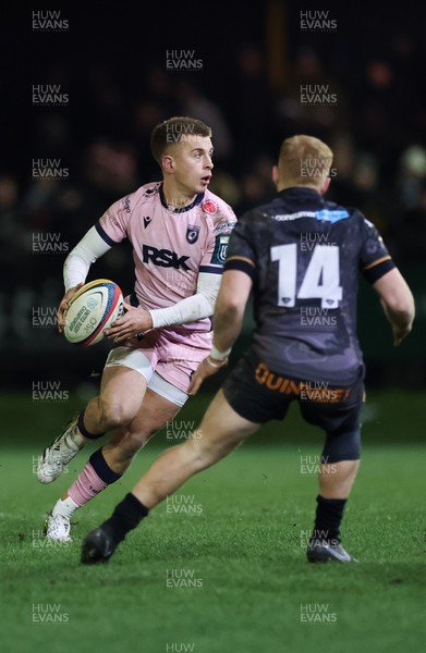 010126 - Ospreys v Cardiff Rugby, United Rugby Championship - Cam Winnet of Cardiff Rugby takes on Iestyn Hopkins of Ospreys