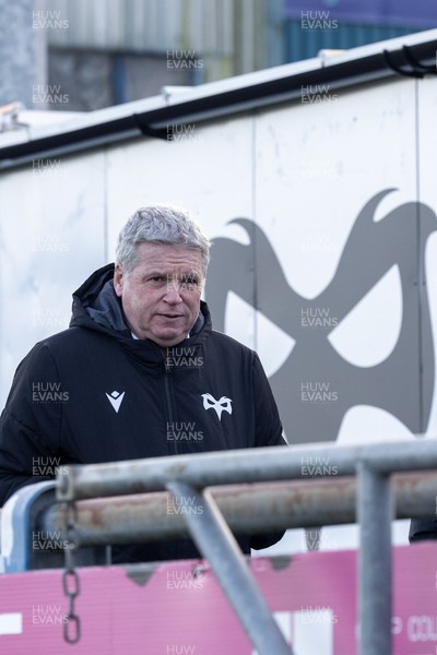 010126 - Ospreys v Cardiff Rugby - United Rugby Championship - Ospreys CEO Lance Bradley arrives at the Brewery Field 