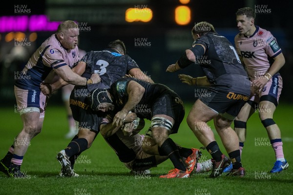 010126 - Ospreys v Cardiff Rugby - United Rugby Championship - Morgan Morris of Ospreys takes the ball to ground