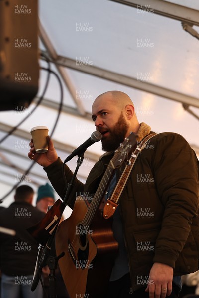 010126 - Ospreys v Cardiff Rugby - United Rugby Championship - Musician in the marquee