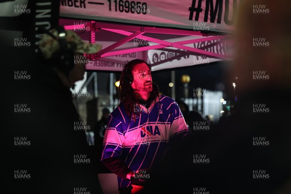 010126 - Ospreys v Cardiff Rugby - United Rugby Championship - Josh Navidi plays a half time DJ set
