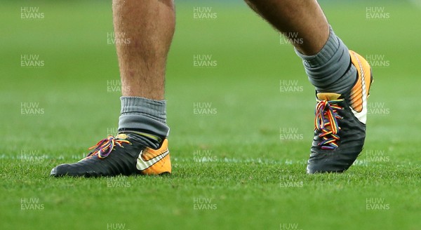 151017 - Ospreys v Clermont Auvergne - European Rugby Champions Cup - Ospreys multi coloured laces