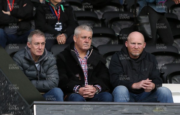 151017 - Ospreys v Clermont Auvergne - European Rugby Champions Cup - Wales coaches Rob Howley, Warren Gatland and Neil Jenkins