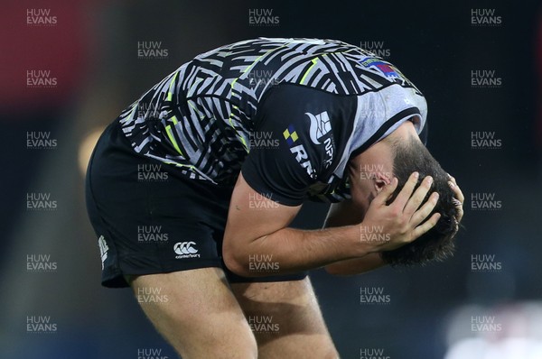 151017 - Ospreys v Clermont Auvergne - European Rugby Champions Cup - Dejected Owen Watkin of Ospreys at full time