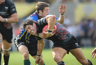 30.08.08 - Ospreys v Clubs Select XV - Ospreys James Hook tries to drive forwards. 