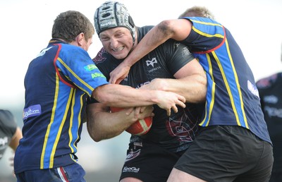 30.08.08 - Ospreys v Clubs Select XV - Ospreys Ian Gough drives forwards. 