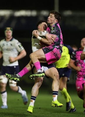 071225 - Ospreys v Connacht - European Challenge Cup - Dan Edwards of Ospreys and Harry West of Connacht collide in the air