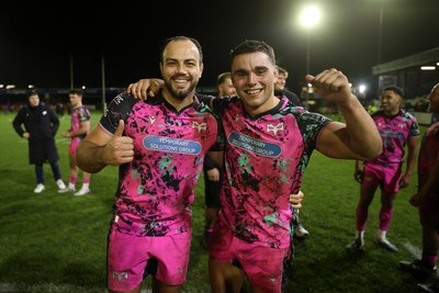 071225 - Ospreys v Connacht - European Challenge Cup - Evardi Boshoff and Lewis Lloyd of Ospreys at full time