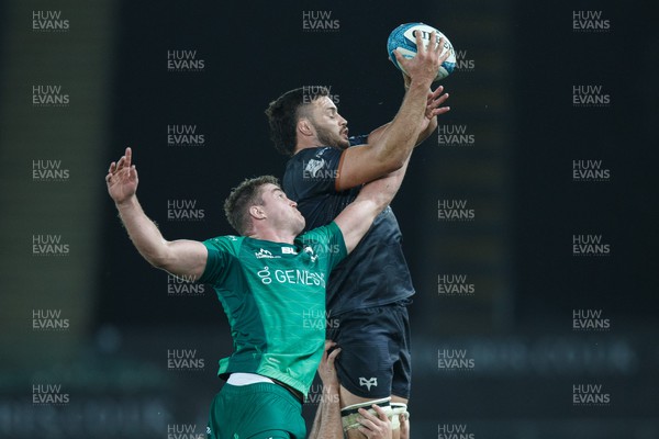 291022 - Ospreys v Connacht - United Rugby Championship - Ethan Roots of Ospreys wins a lineout