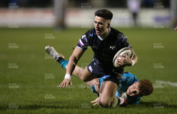 060321 Ospreys v Dragons, Guinness PRO14 - Tiaan Thomas-Wheeler of Ospreys is tackled by Aneurin Owen of Dragons