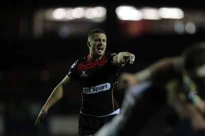 141114 -  Ospreys v Newport Gwent Dragons, LV= Cup, Brewery Field, Bridgend - Dorian Jones directs his players