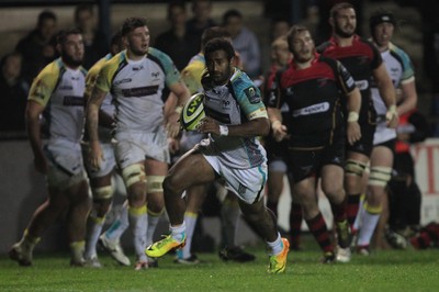 141114 -  Ospreys v Newport Gwent Dragons, LV= Cup, Brewery Field, Bridgend - Aisea Natoga scores for the Ospreys