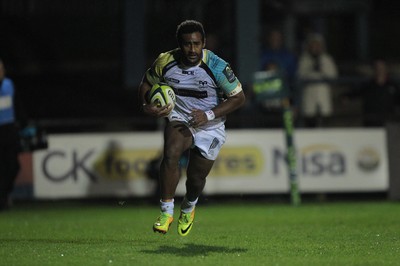 141114 -  Ospreys v Newport Gwent Dragons, LV= Cup, Brewery Field, Bridgend - Aisea Natoga scores for the Ospreys