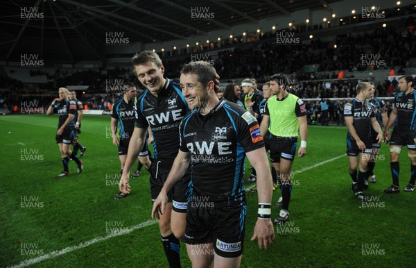 200412 - Ospreys v Newport-Gwent Dragons - RaboDirect PRO12 -Shane Williams of Ospreys at the end of the game