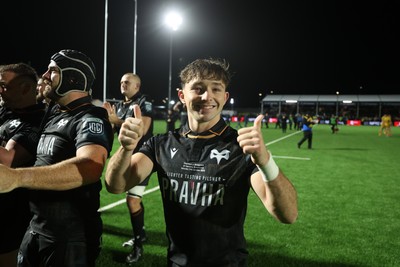 241026 - Ospreys v Dragons - United Rugby Championship - Dan Edwards of Ospreys at full time