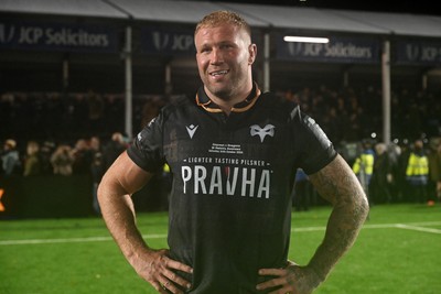 241026 - Ospreys v Dragons RFC - United Rugby Championship - Ross Moriarty of Ospreys at full time