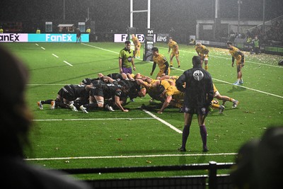 241026 - Ospreys v Dragons RFC - United Rugby Championship - A general view of play