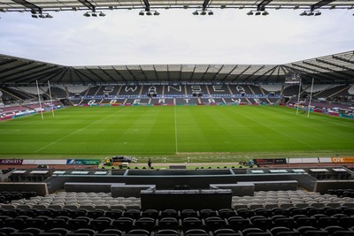 260425 - Ospreys v Dragons RFC - United Rugby Championship - General view inside the Swanseacom Stadium