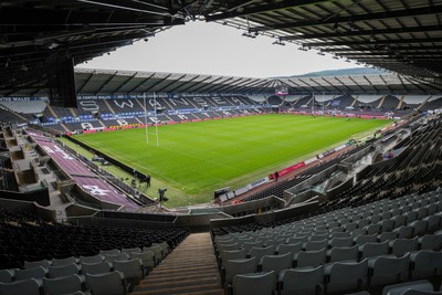 260425 - Ospreys v Dragons RFC - United Rugby Championship - General view inside the Swanseacom Stadium
