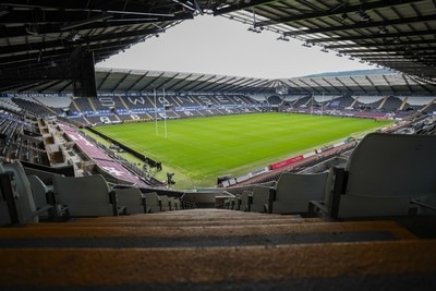 260425 - Ospreys v Dragons RFC - United Rugby Championship - General view inside the Swanseacom Stadium