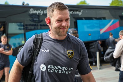 260425 - Ospreys v Dragons RFC - United Rugby Championship - Dan Lydiate of Dragons arrives before todays game 