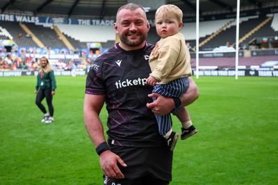 260425 - Ospreys v Dragons RFC - United Rugby Championship - Sam Parry of Ospreys at end of game